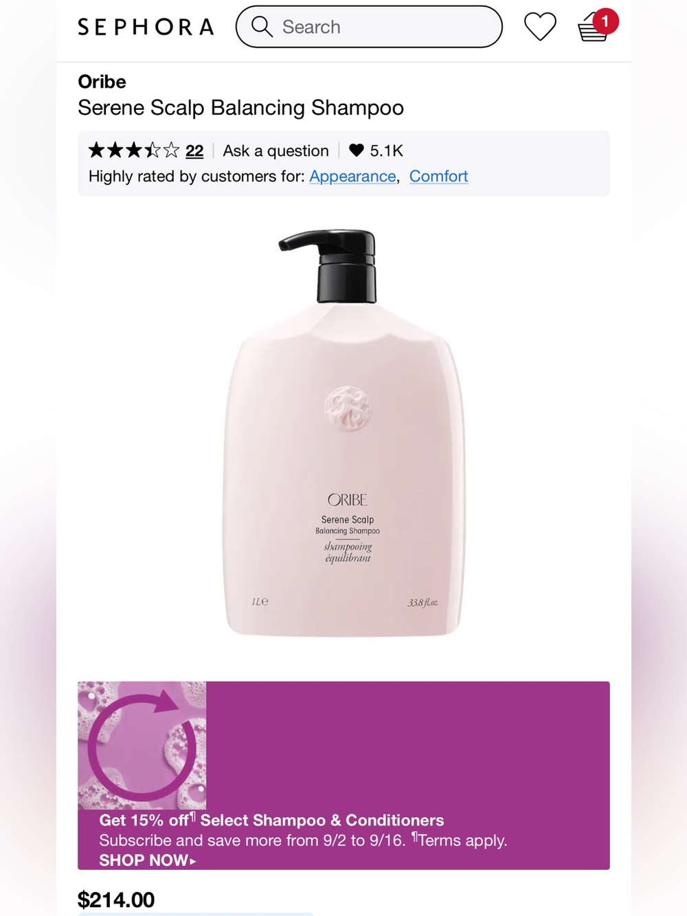 Oribe Serene Scalp Balancing Shampoo